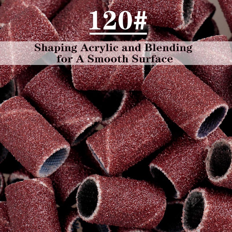 Subay Professional Nail Art Drill Bits Set 6PCS 3/32inch, Sanding Bands 300PCS #80#120#180 for Acrylic, Gel Nails, Dip Powder Nails and Manicure Pedicure - Image 4